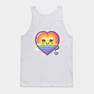 Pride Rainbow Kawaii Heart Tank Top